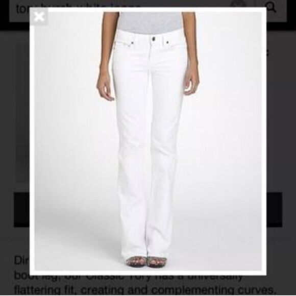 White Tory Burch jeans 29/42 woman’s bootcut - Picture 2 of 10